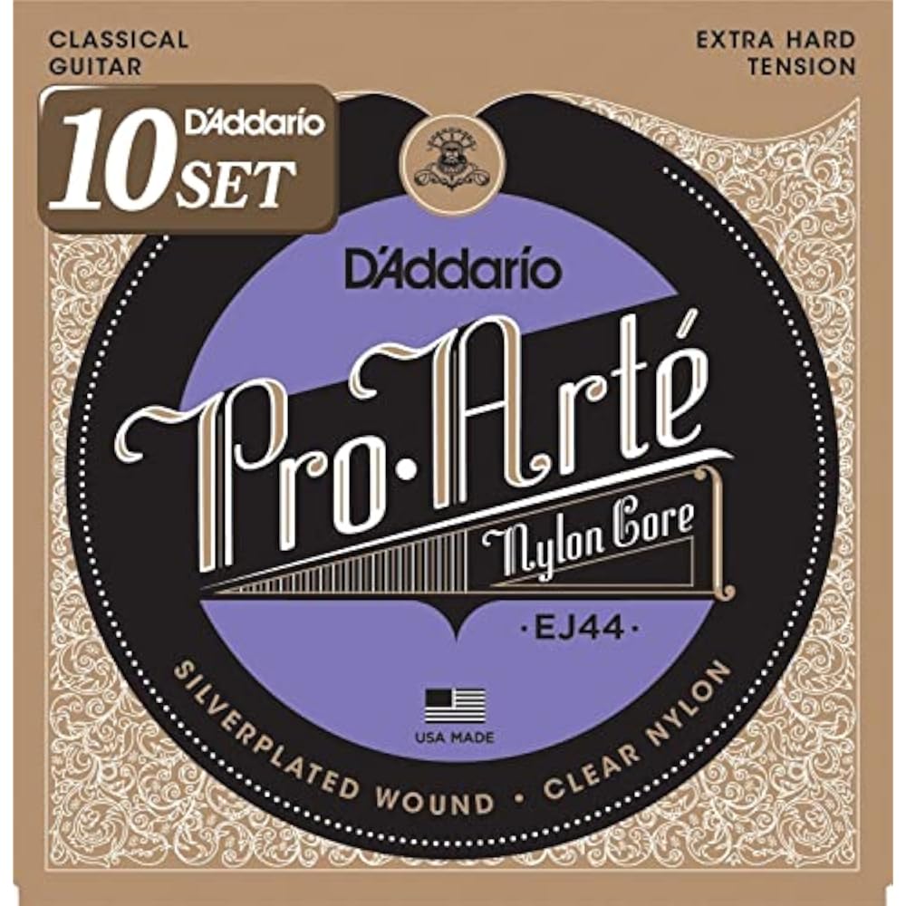 D'Addario Daddario Струны для классической гитары Pro Arte Серебро/Прозрачные Extra Hard EJ44 x 10 Комплектов [Купола...