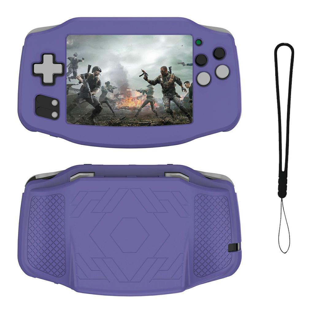 For AANBERNIC RG 34XX Silicone Protective Case Handheld Game Console Shockproof Cover with Hand Strap