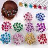 20Pcs/set Women U-shaped Hair Fork Pin Crystal  Rose Flower Hair Clips Rhinestone Hair Stick Wedding Bridal Jewelry Headwear Gift