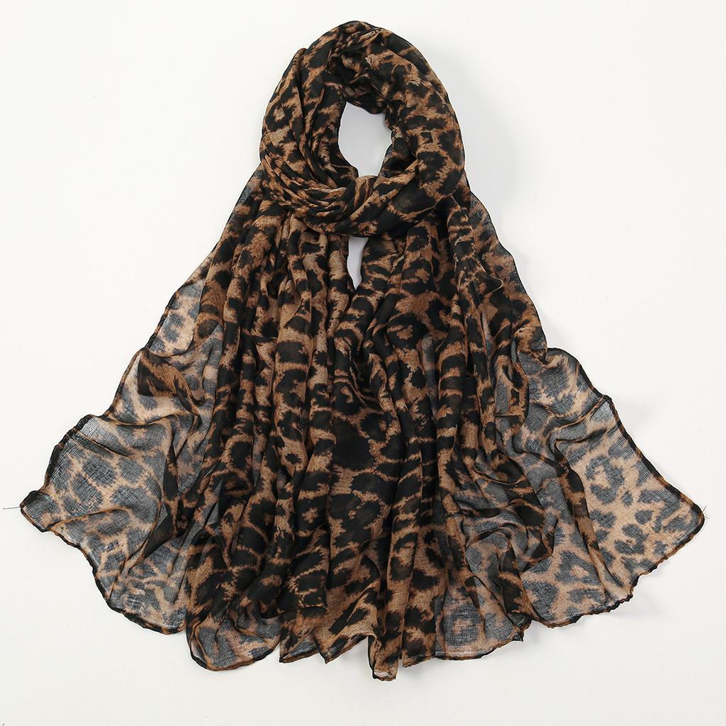 Spring and Autumn New Plant Flower Printing Versatile Bali Yarn Cotton and Linen Feel Scarf Elegant Sunscreen Shawl Women