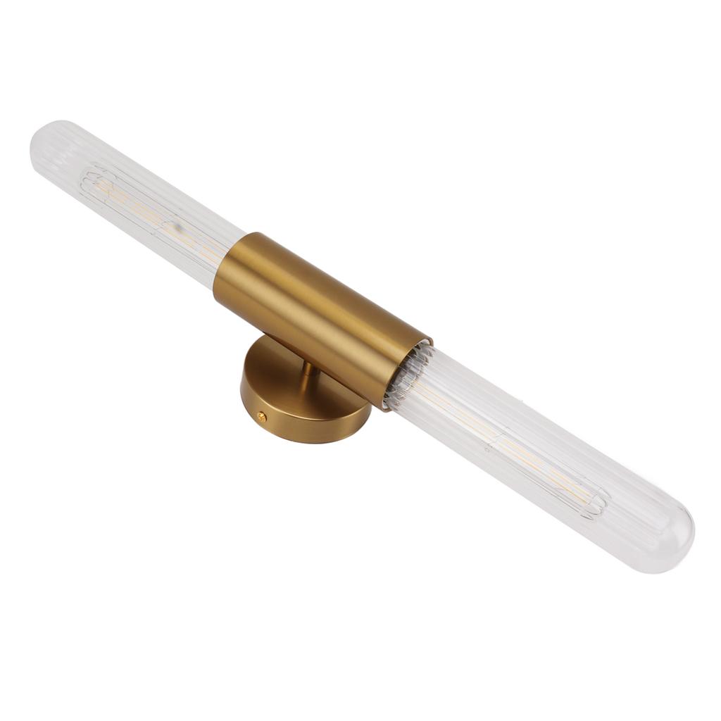 Gold Wall Sconce Light Fixture with 2 Glass Lampshade LED Bathroom Vanity Light Wall Mount Lamp for