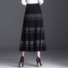 Женская этническая юбка миди из высококачественного утолщенного трикотажа, зимняя, с высокой талией, А-силуэта, облегающая, расклешенная