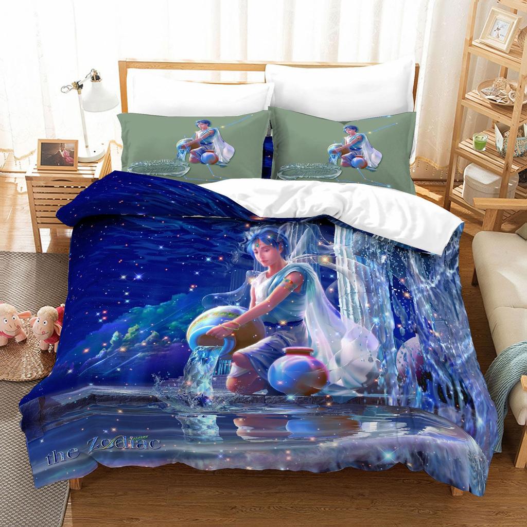 Cartoon Digital Printing Twelve Constellations Duvet Set Bedding Two Or Three-Piece Set