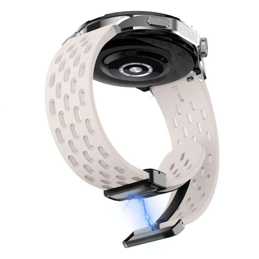 22mm Magnetic Silicone Strap For Amazfit Bip 6 5 5 Unity/GTR 2 3 4 Breathable For Amazfit Stratos/Balance/Pace Sports Wrist Belt