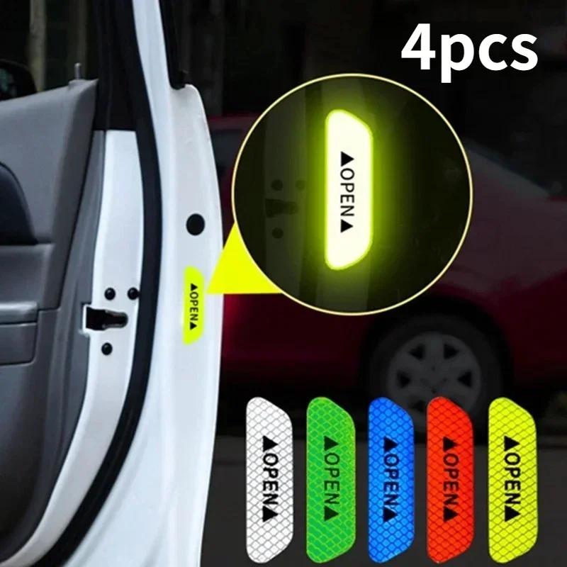 4 шт./компл. Универсальные знаки безопасности ПРЕДУПРЕЖДЕНИЕ ОТКРЫТО Высокоотражающая лента Безопасность автономного вождения Светоотражающая полоса Наклейка на дверь