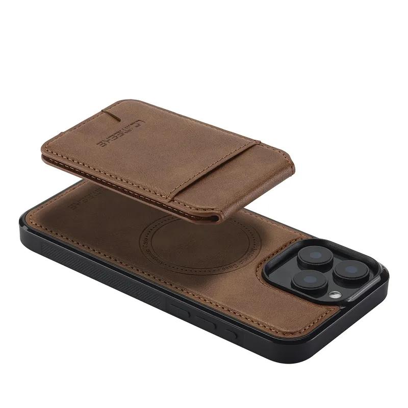 Съемный Магнитный Чехол-Книжка 2 в 1 из Кожи для iPhone17 16 15 14 13 12 11 Pro XS Max Air Plus SE с Карманчиком для Карт