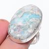 Natural Larimar Gemstone Handmade 925 Sterling Silver Jewelry Ring Size 9 T6t86