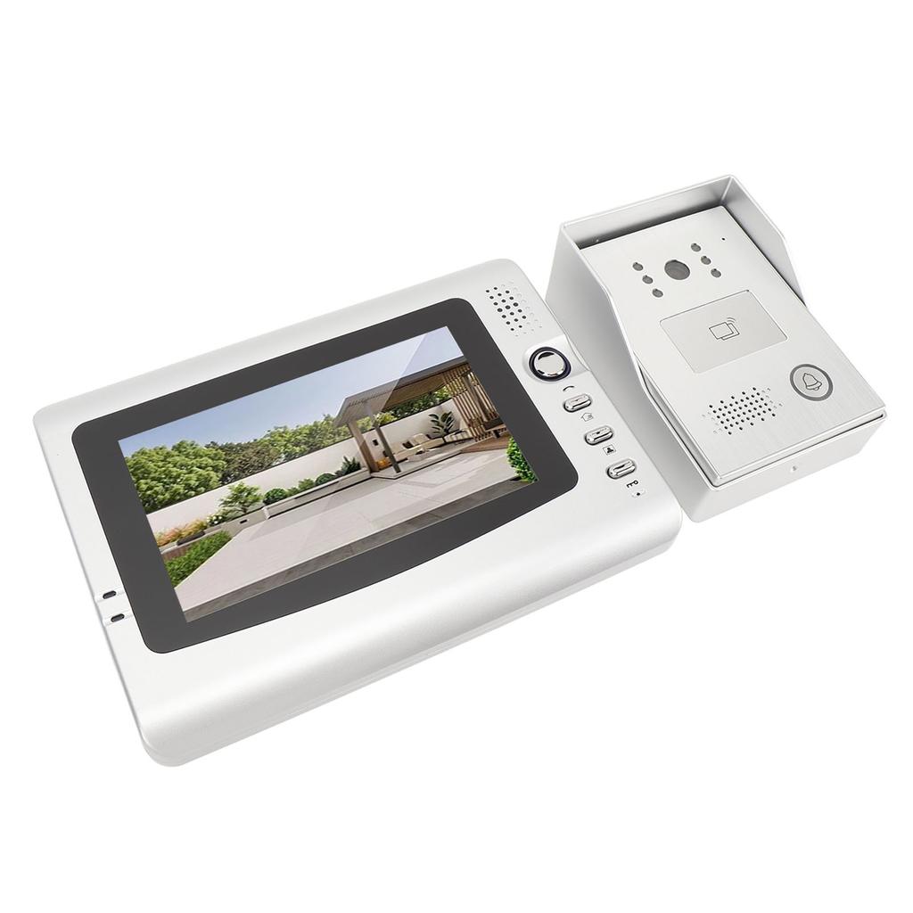 Проводная система видеодомофона с защитой от дождя, ИК-подсветкой ночного видения, широкоугольным видеодомофоном на 120º с 7-дюймовым дисплеем