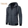 Men Autumn Winter Coat with Hood And Dual Pockets Zipper Closure Drawstring Colorblock Fake Two-piece Sport Jacket with Elastic Cuffs And Hem Fitness