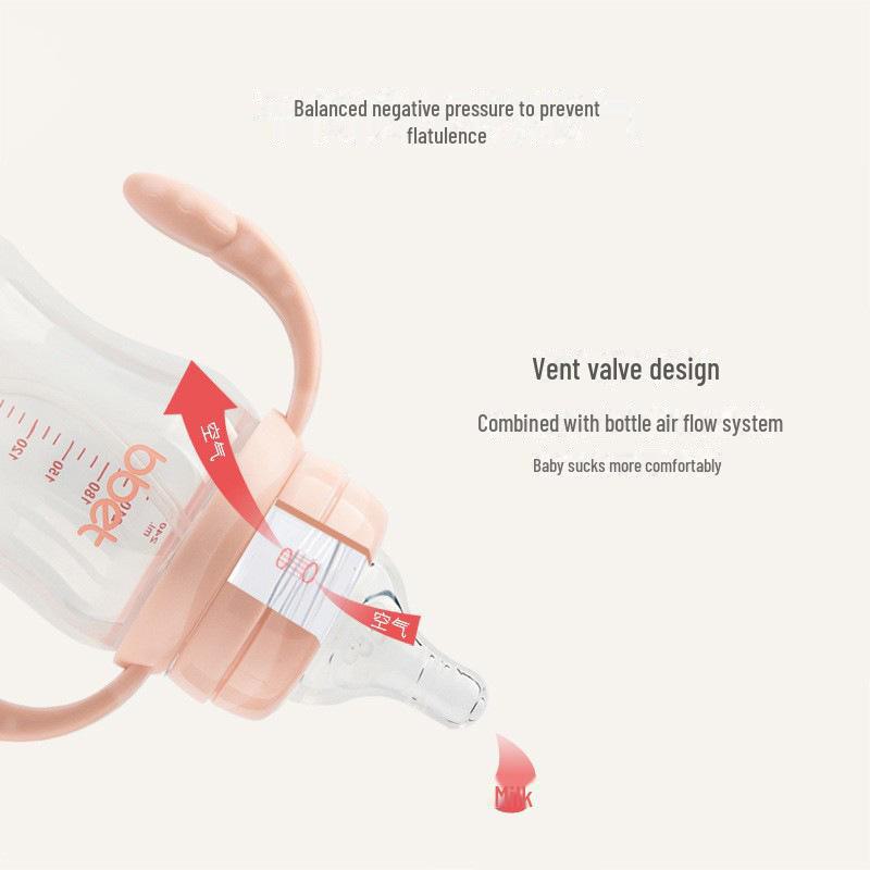 Newborn Baby Elephant Wide-Mouth Feeding Bottle, 240ml - Anti-Fall & Anti-Flatulence, with Handle
