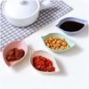 Eco-Friendly Wheat Straw 4Pcs Leaves Shape Seasoning Dish for Kids Rice Bowl Plate Soy Sauce Plate