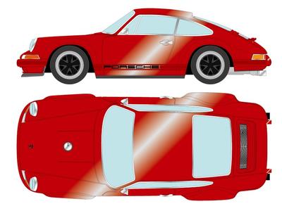 Макияж VISION Singer 911 Coupe в цвете Dark Candy Red 1/43 (964) (Готовый продукт)