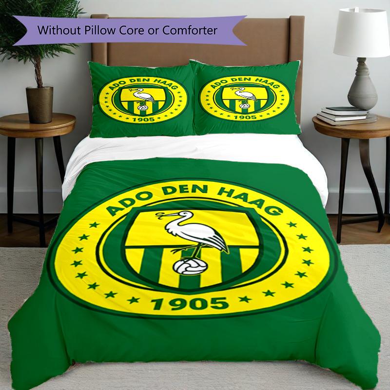 3pcs Duvet Cover Set (1*Duvet Cover + 2*Pillowcase, Without Core), ADO Den Haag Print Bedding Set, Bedroom Decor, All‑Season, Birthday Gift