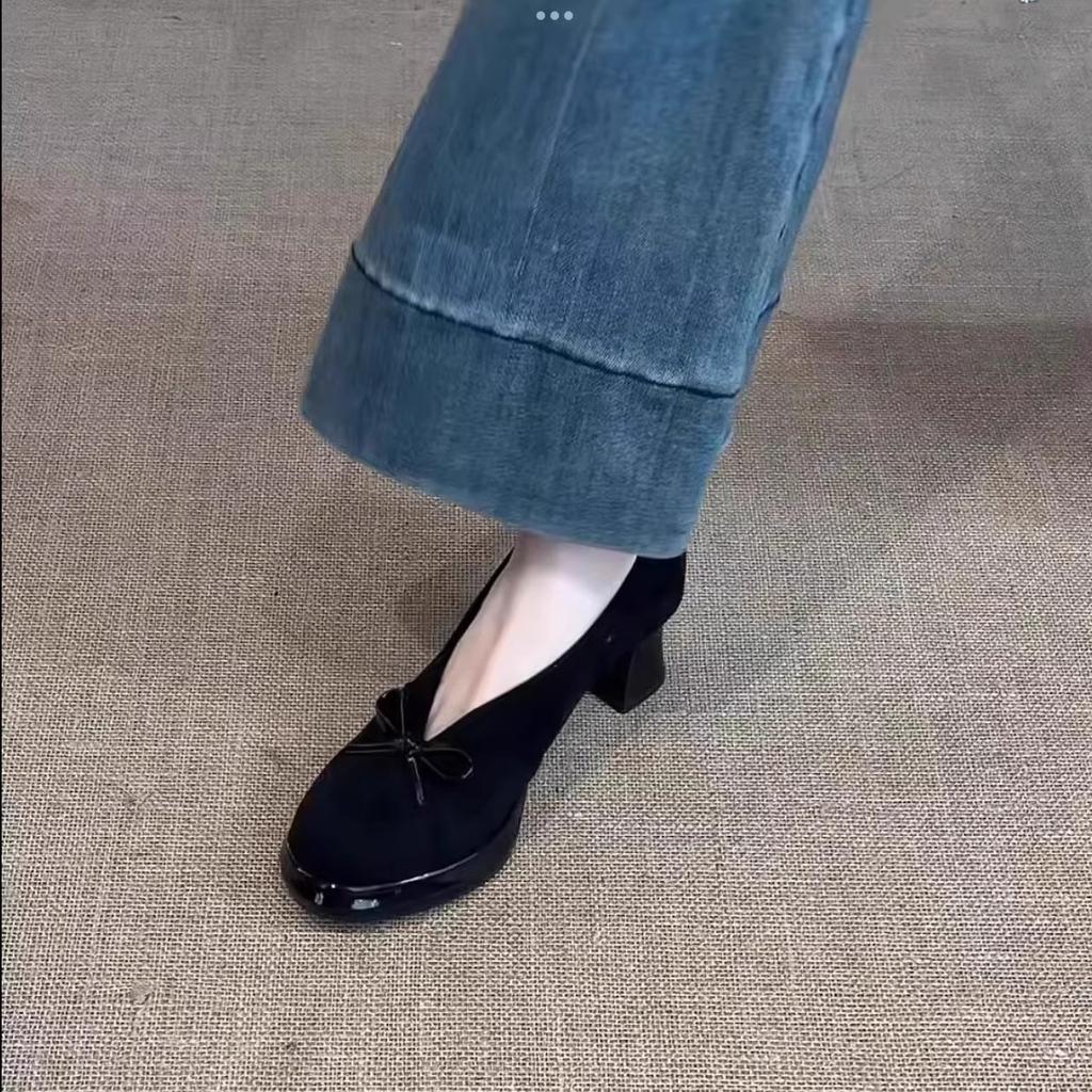 Весенне-осенние туфли Мэри Джейн на платформе для женщин, туфли на толстом высоком каблуке, винтажные туфли-лодочки слипоны с бантом-бабочкой, новинка 2026