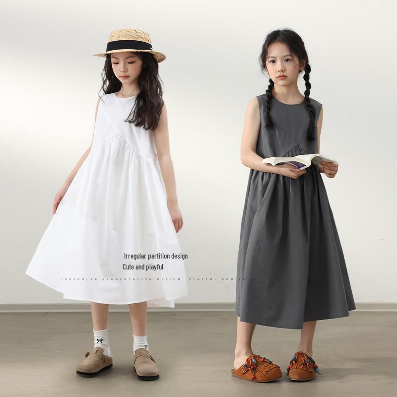 LUSON Girls' Summer Sleeveless A-Line Dress