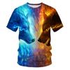 Summer Trend Fox Wolf Men's T-shirt 3D Digital Print Round Neck Loose Casual Short Sleeved Shirt T-Shirts Men’s