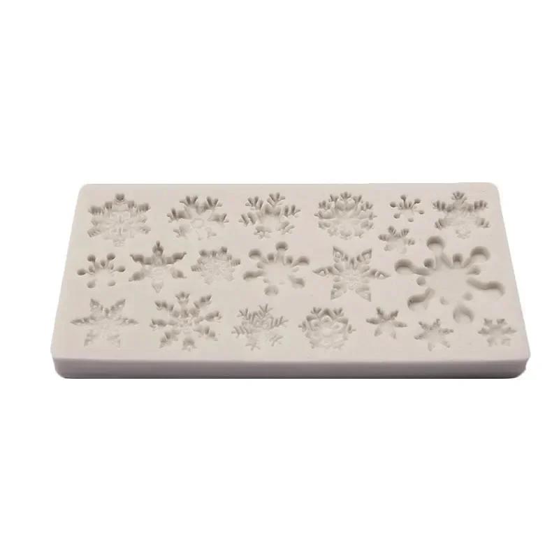 Christmas Series Snowflake Pattern Silicone Mold Baking Non-stick Heat-resistant Kitchen Cupcake Decoration Tools Chocolate Mold