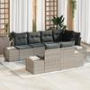 VidaXL 7-Piece Garden Sofa Set with Light Grey Cushions Poly Rattan 3347102