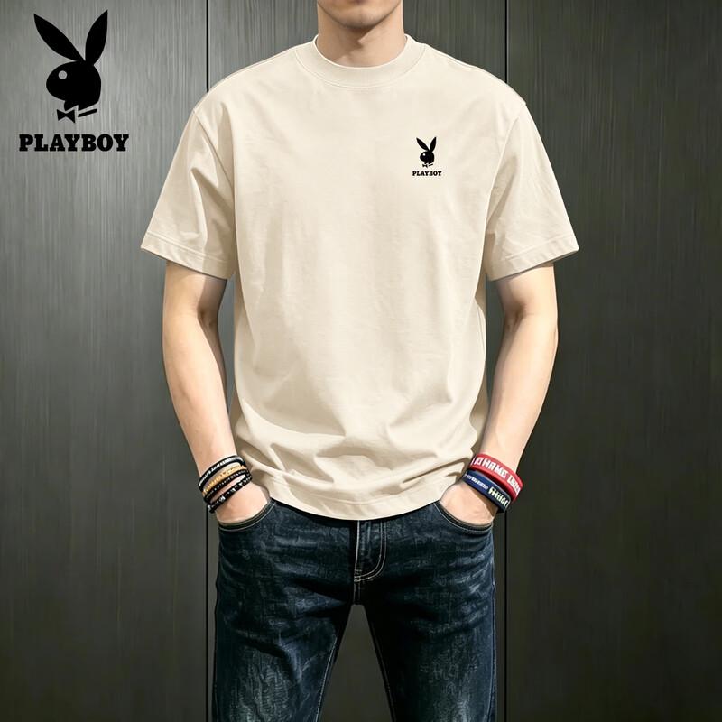 PLAYBOY Мужская футболка с коротким рукавом из чистого хлопка