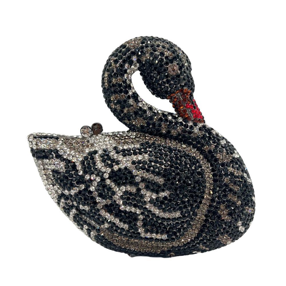 Элегантный 3D клатч «Лебедь» со стразами – Блестящая вечерняя сумка для европейских и американских банкетов