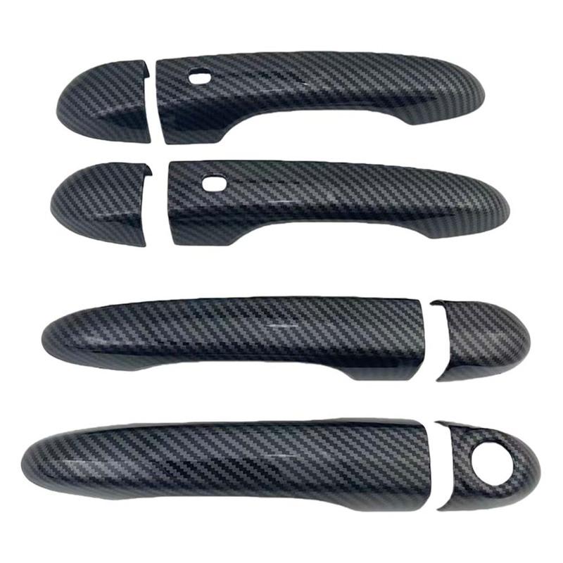 Car Decoration Door Handle Cover For Fiat 500X SUV 2016- Glossy Black Carbon Fiber Car Stickers Styling Upgrade
