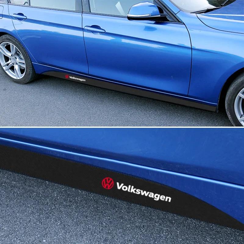 Для VOLKSWAGEN VW 2 шт. Боковой порог двери автомобиля Полоса на порог Карбоновые наклейки Аксессуары для стайлинга автомобиля Для Volkswagen VW Golf Passat B6 J