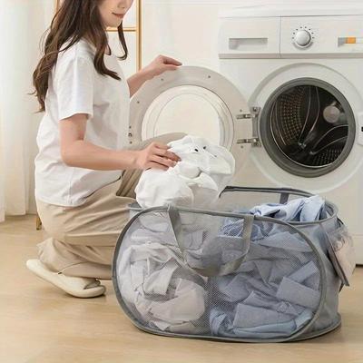 Очень большая сетчатая корзина для белья с ручками Складная универсальная сумка для хранения грязной одежды в нескольких комнатах Корзины для белья