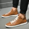 High Top Fashion Men Shoes Comfortable Mens Sneakers Outdoor Leisure Walk Flats Genuine Leather Ankle Boots Luxury Casual Shoes
