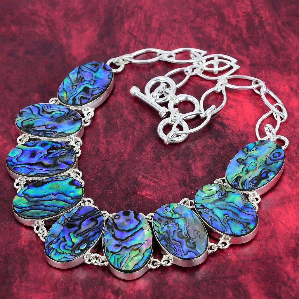 Ожерелье в форме ракушки из морского ушка, стерлинговое серебро 925 пробы, регулируемая цепочка, ожерелье, подарок для женщин, ювелирное ожерелье ручной работы из драгоценных камней