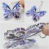 2D Car Accessories Acrylic Purple Aesthetic Rear View Mirror Charm Butterfly Shape Sparkling Home Decoration