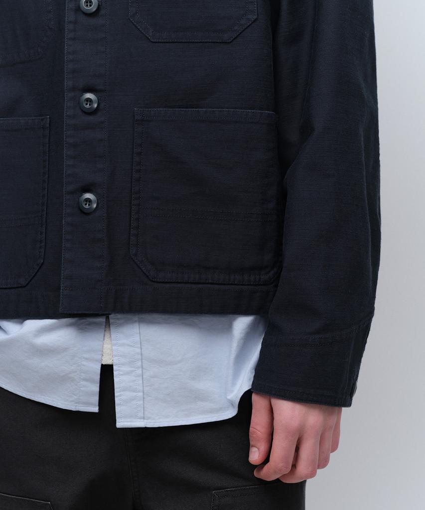 Musinsa Standard Back Satin Short Chore Jacket [Navy]