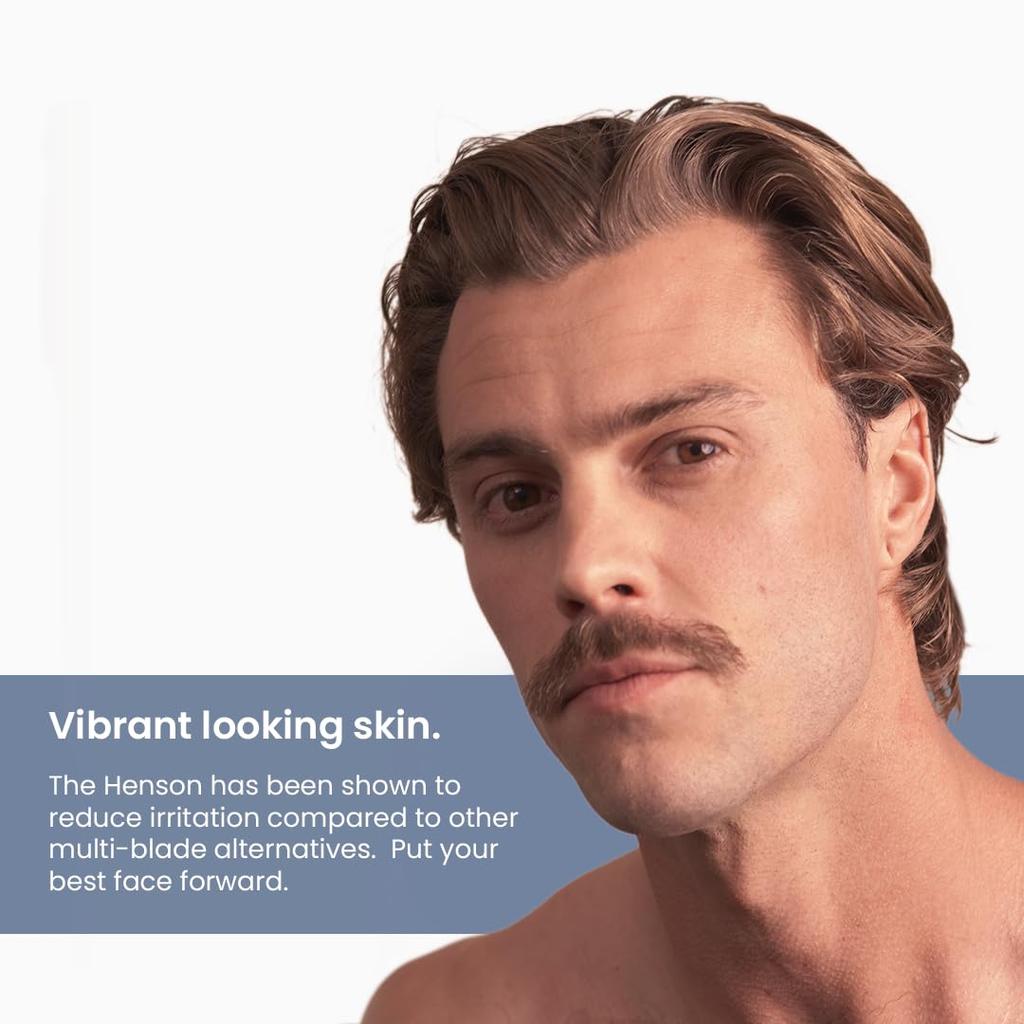 Genuine HENSON Shaving AL13 Mild with 5 Replacement Durable and Provides a Close Shave While Minimizing Skin Shaver, (Copper), Blades, Entry-Level