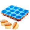 12-луночная форма для кекса, пудинга с антипригарным покрытием, инструмент для выпечки, силиконовая круглая форма для мини-маффинов, форма для выпечки кексов, печенья, фаджа, сделай сам