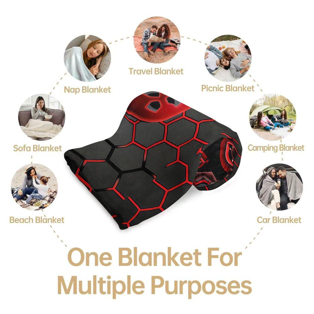 Gaming Controller Print Flannel Blanket Throw Blanket Warm Gift Blanket Soft Digital Printed Fleece For Bed Sofa Boys Gift