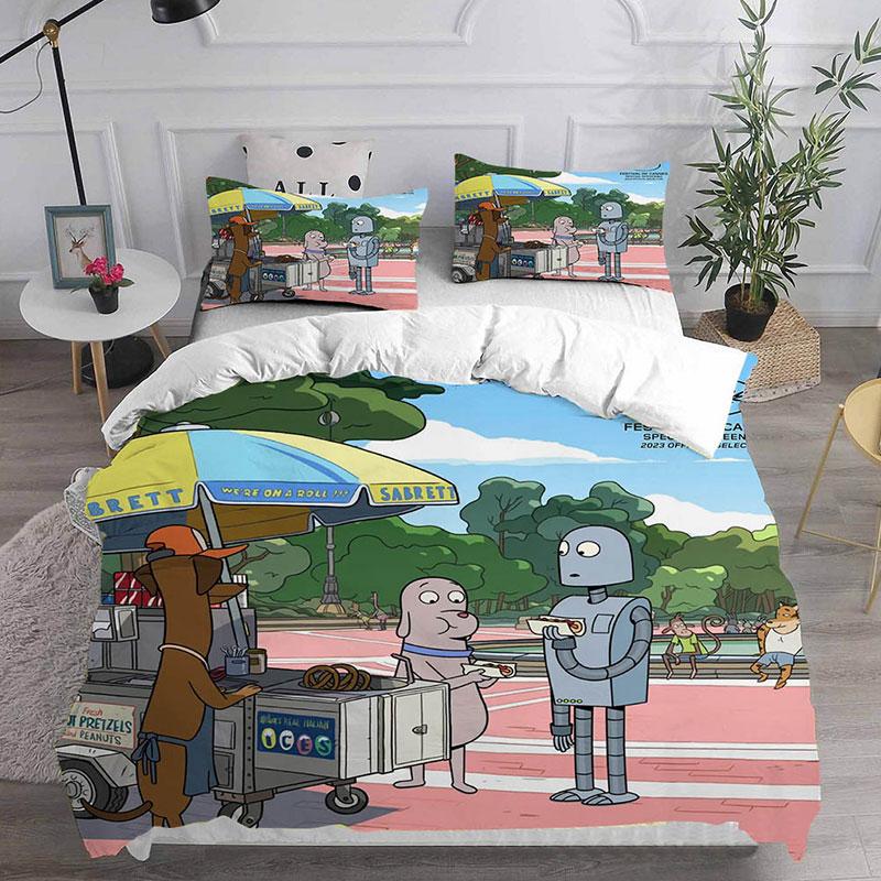 Комплекты постельного белья Cartoon Robot Dreams, одеяло, покрывало, пододеяльник, наволочка, комплект из 2-3 предметов, детский, взрослый, домашний текстиль