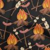 oneOone Cotton Flex Black Fabric Campfire Sewing Fabric By The Yard Printed Diy Clothing Sewing Supplies 40 Inch