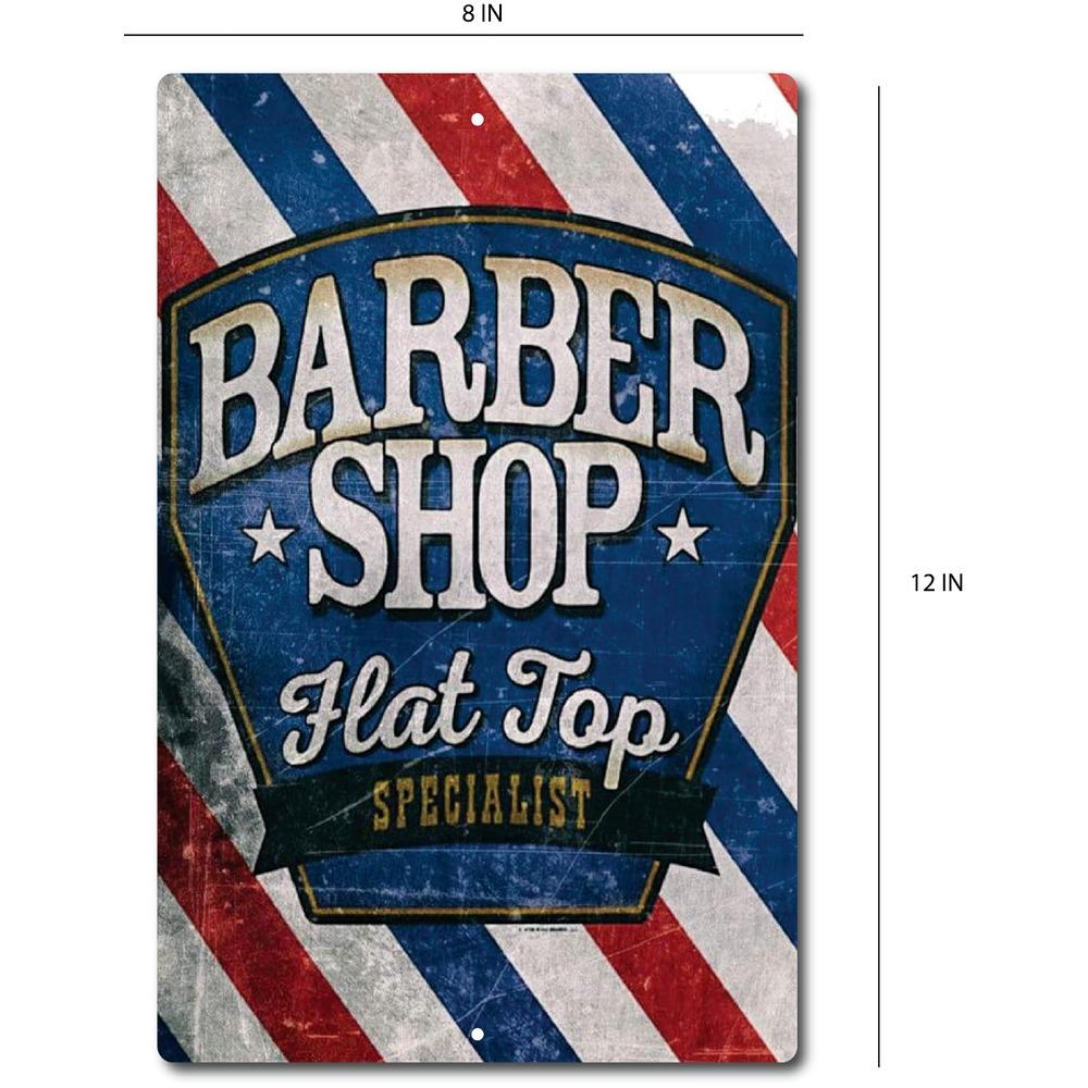 МЕТАЛЛИЧЕСКАЯ ТАБЛИЧКА Плоская Верхушка Парикмахерская Коттедж Бритва для бритья Рустикальный Винтажный Вид .