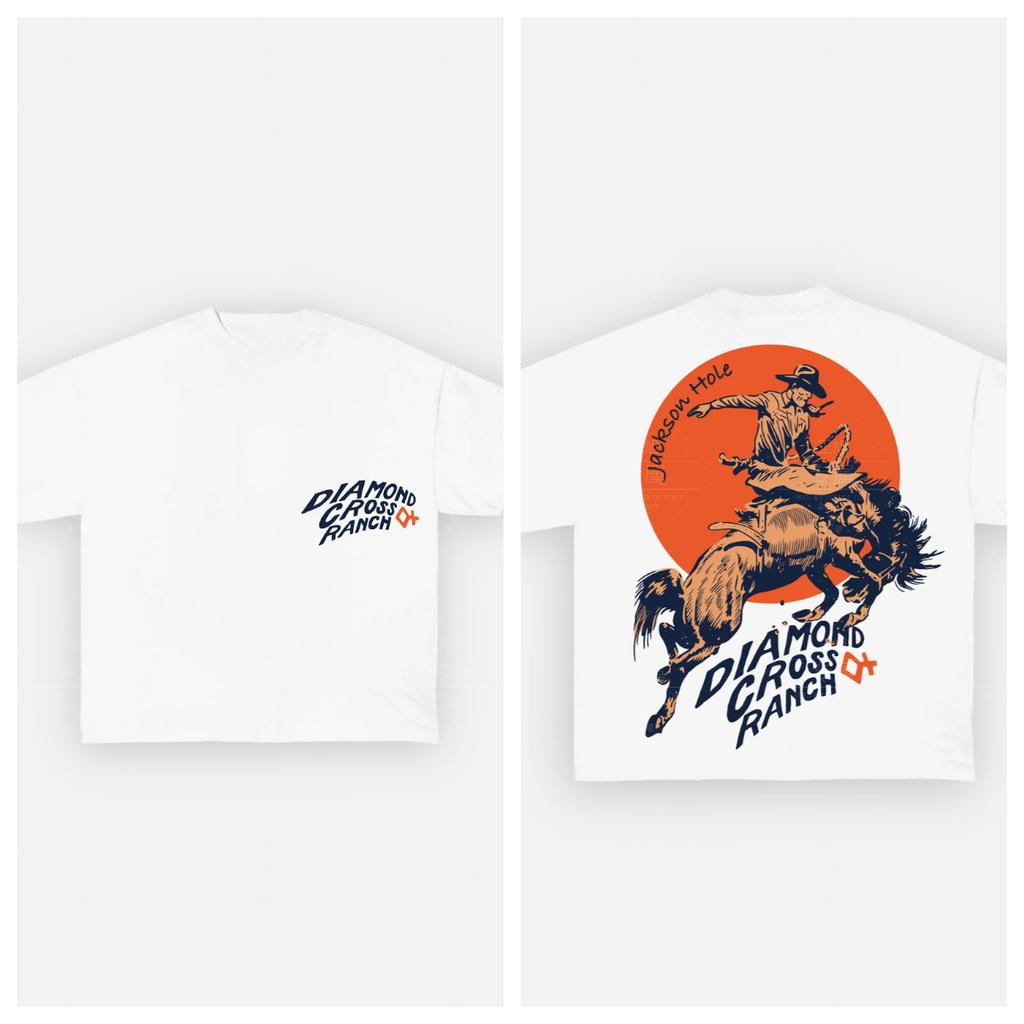 Хлопковая футболка Diamond Cross Ranch Унисекс Мужская Женская Летняя с коротким рукавом Модный топ Повседневная Винтажная мода Ежедневная Винтажная футболка