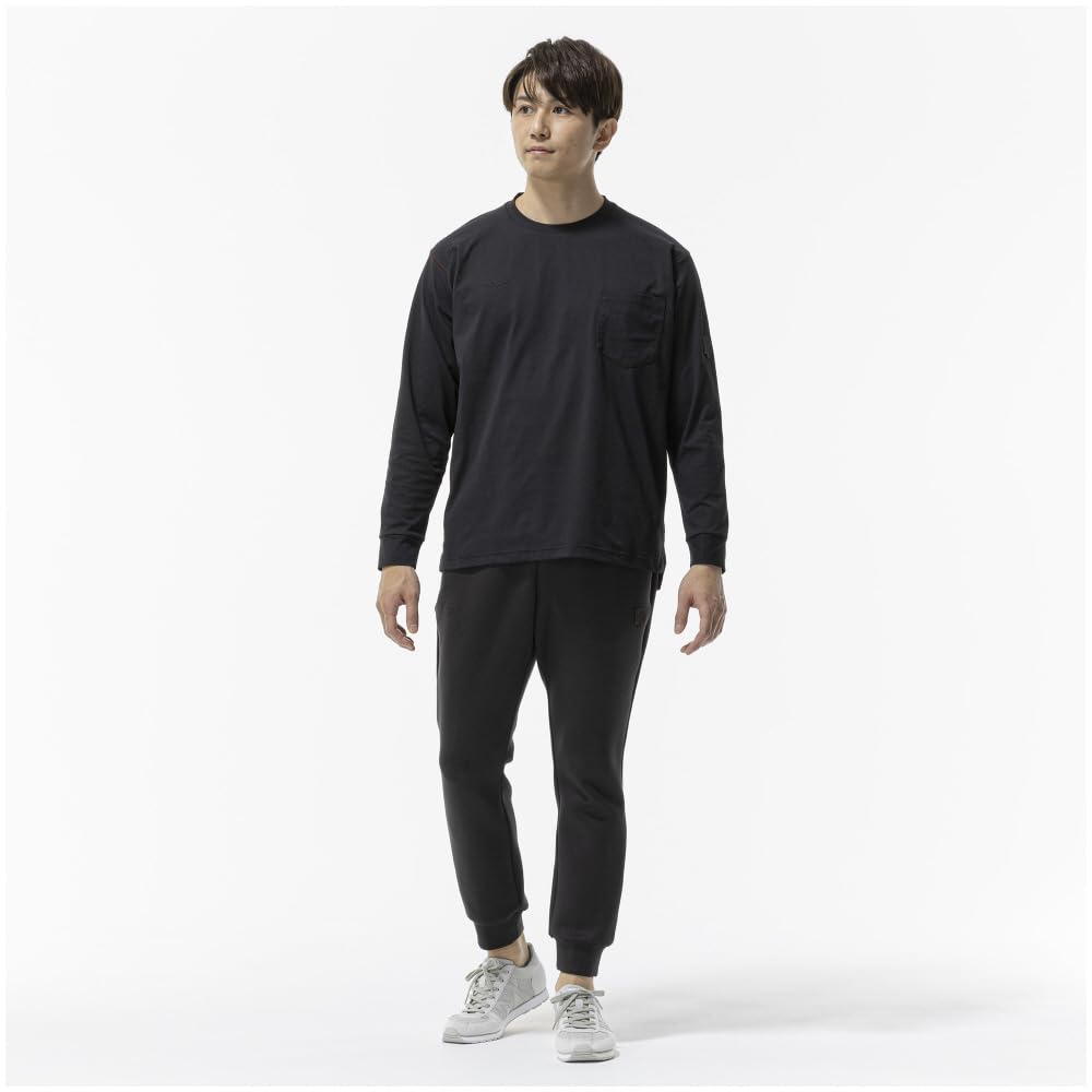 MIZUNO Release Point Long Size Black Baseball/Softball T-Shirt, 12JADT53, 2XO,