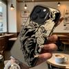Черный Дизайн Татуировки Львиной Головы Чехол для Телефона для Iphone 16 15 14 13 12 11 Pro Max Mini Ударопрочный Защитный Жесткий Чехол с Защитой от Царапин