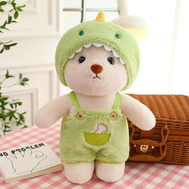 Transforming Bear Plush Toy into Dinosaur and Rabbit Doll for Children, Comforting Stuffed Animal Gift for Girls