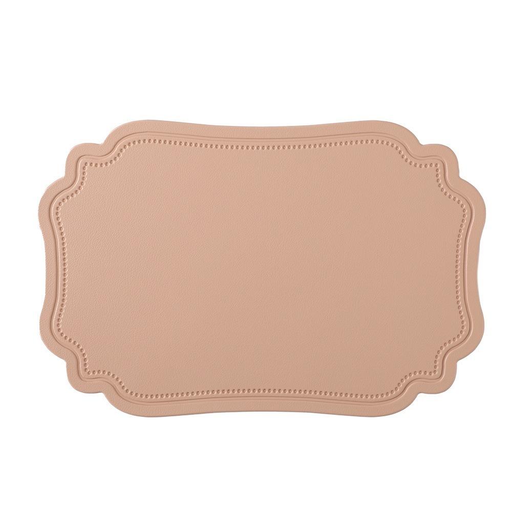 4 Piece Elegant Retro Irregular Tableware Pad PU Leather Waterproof Table Mat Scratch Resistant Non-slip Place Mat Wedding
