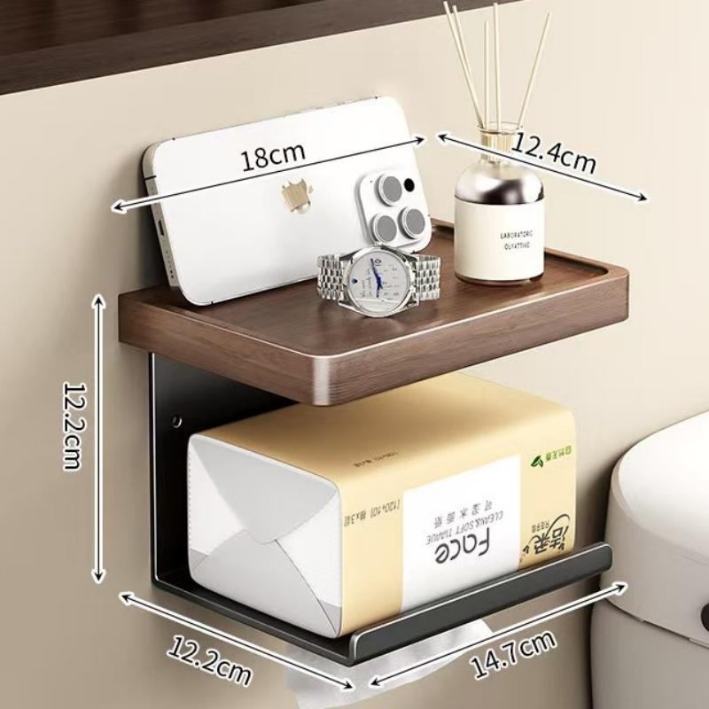 Luxury Light Wooden Wall Mounted Napkin Stand Without Perforation Toilet Paper Stand Bathroom Accessories Home Decor