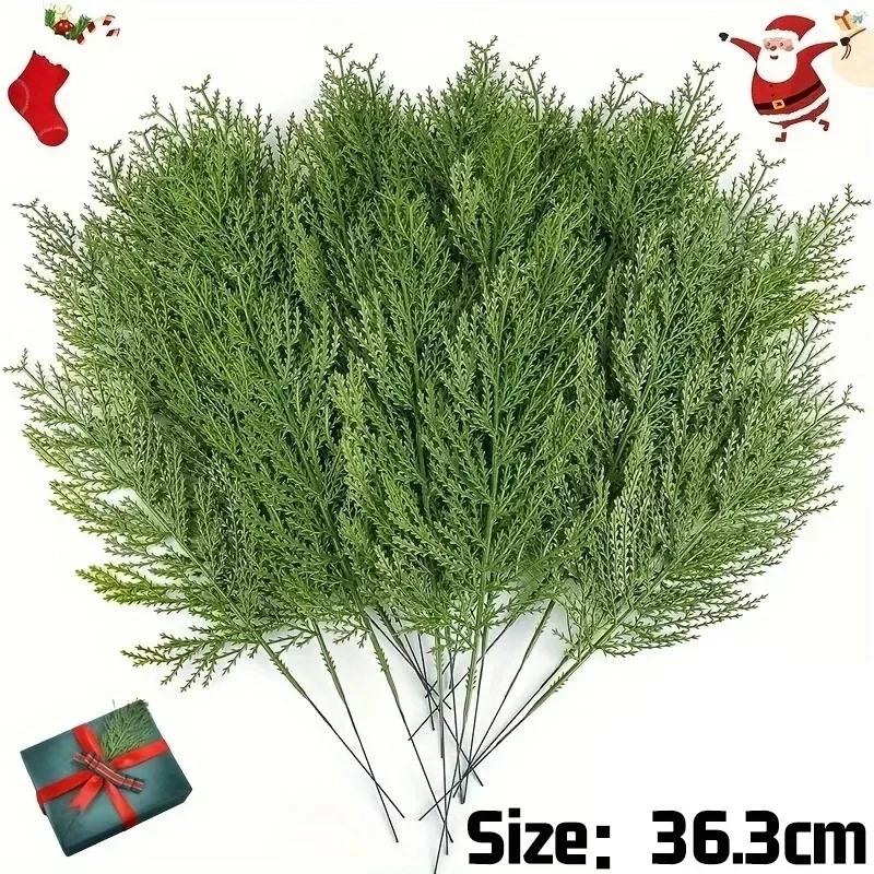 1/50PCS Artificial Pine Branches Fake Plants Leaves Xmas Tree Green Pine DIY Wreath New Year Christmas Party Home Decor Supply