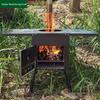 Portable Outdoor Cassette Stove: Camping Heater, Firewood Stove, Barbecue Grill, Chimney Oven, Stainless Steel.