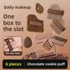 Bangna Chocolate Biscuit Elastic Air Cushion Makeup Sponge Puff Set - Dry & Wet Dual-Use