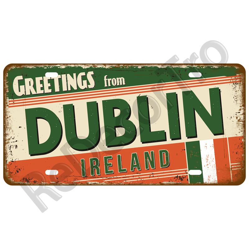 Винтажная жестяная вывеска для бара, паба, клуба, пещеры, настенное украшение, калифорнийская жестяная пластина, табличка, Мадрид, Париж, декор, металлический знак города