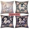 Floral Mythical Qilin Decorative Throw Pillow Covers Pattern Cushion Cover Suitable For Sofa Bedroom Car Pillow Cover