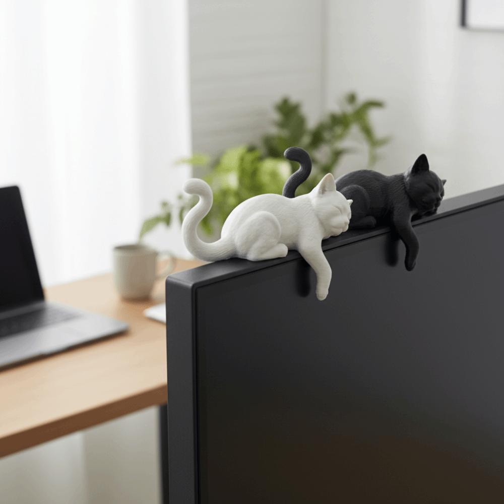 3D Printed Desk Cat Decorations Cute Decorative Cat Statues Sleeping Cat Ornament Home Decoration