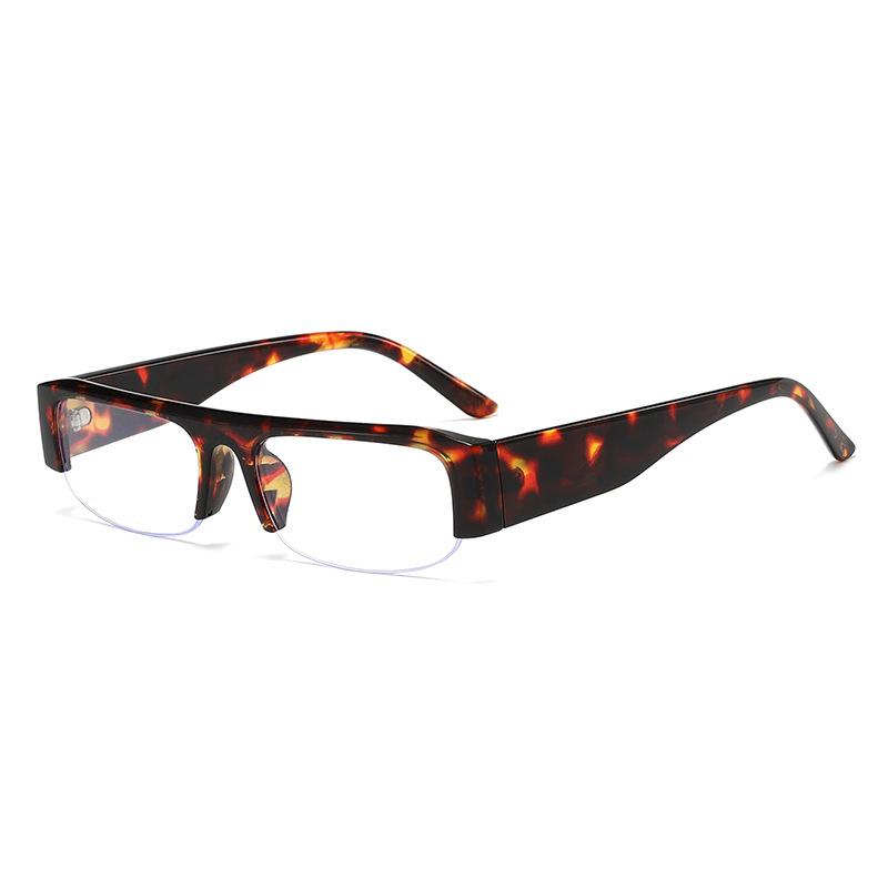 New sunglasses women's European and American ins box fashion personalized sunglasses half frame tide flat glasses